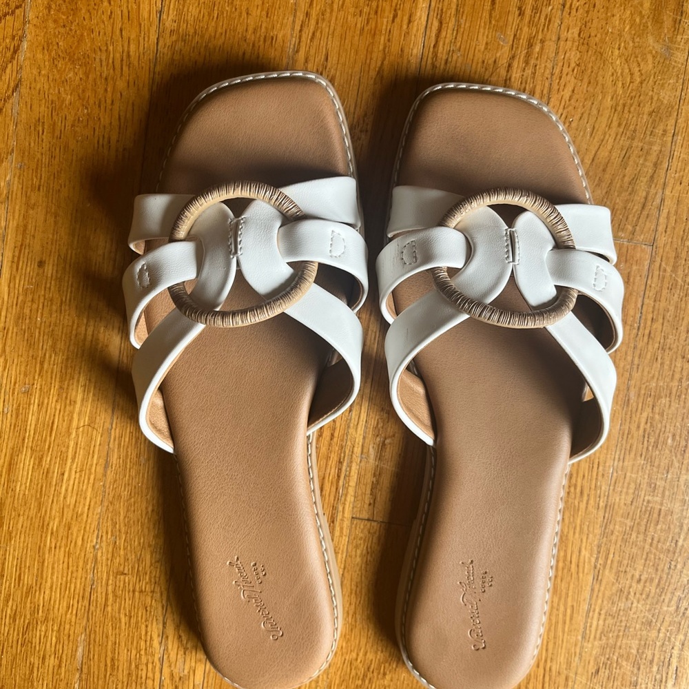 Worn once white sandals